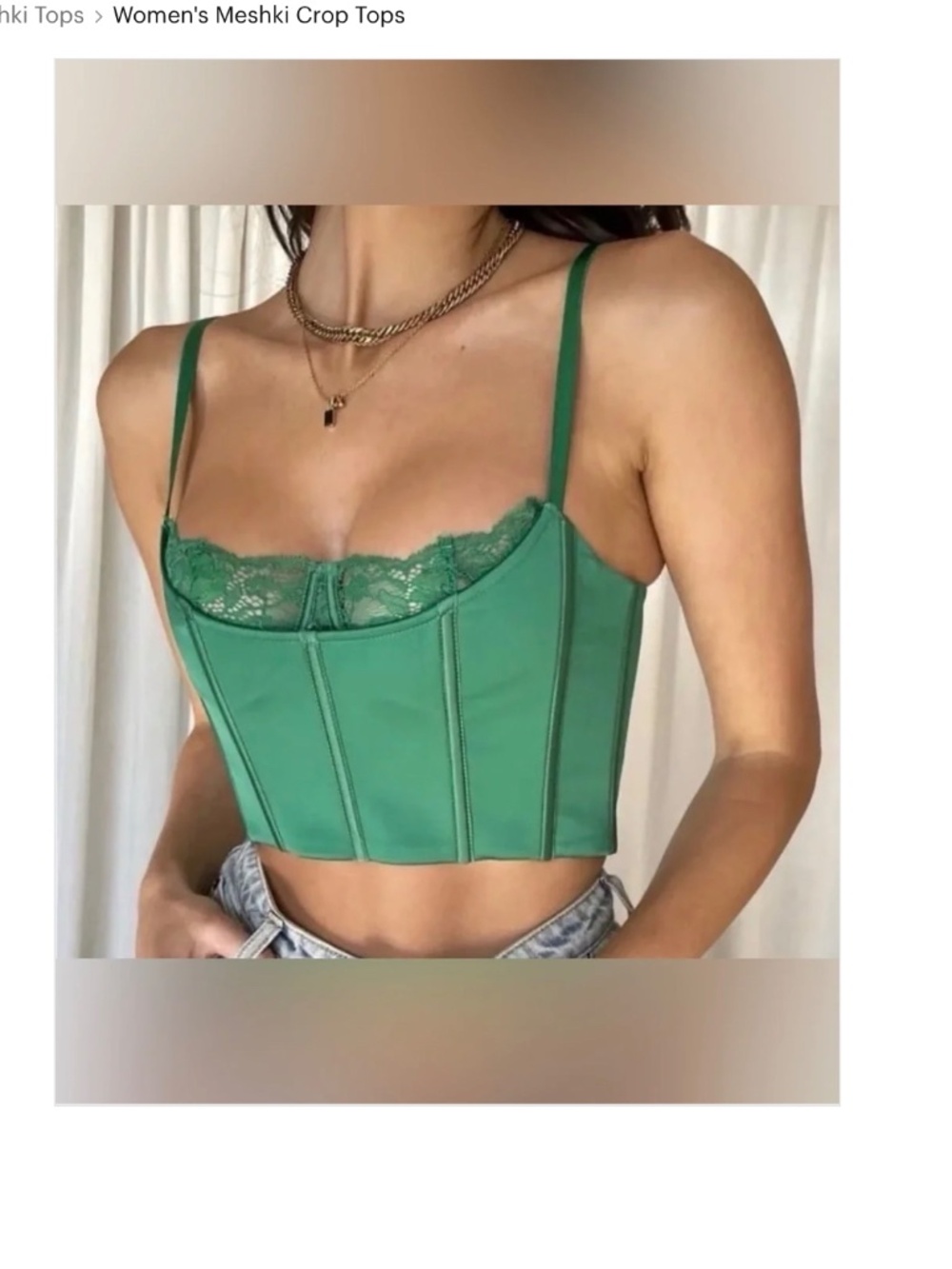 Meshki Lake Lace Cami Crop Top XS